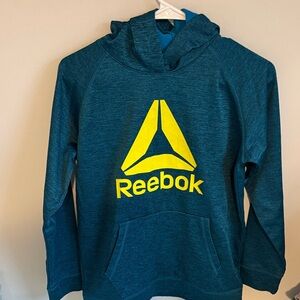 Reebok Teal Hoodie with Vibrant Yellow Logo